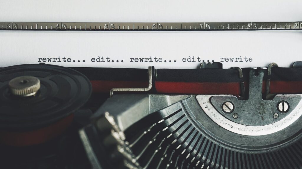 rewrite edit text on a typewriter